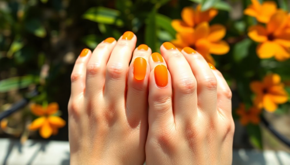 vibrant citrus summer manicure