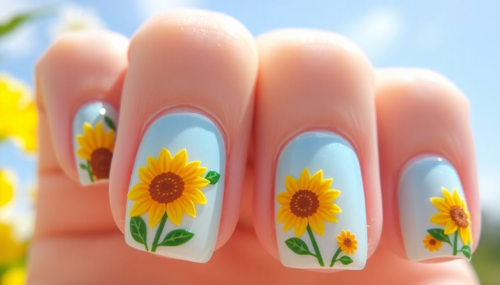 vibrant floral nail designs