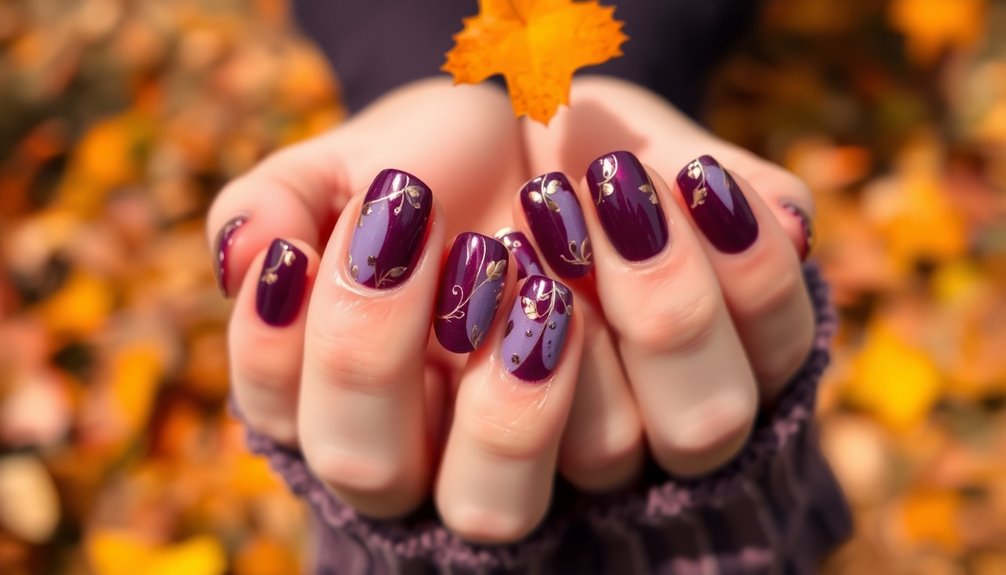 vibrant purple nail art