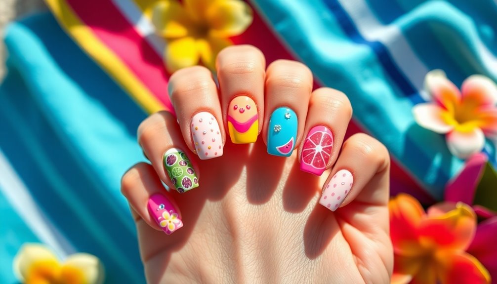 vibrant summer nail ideas