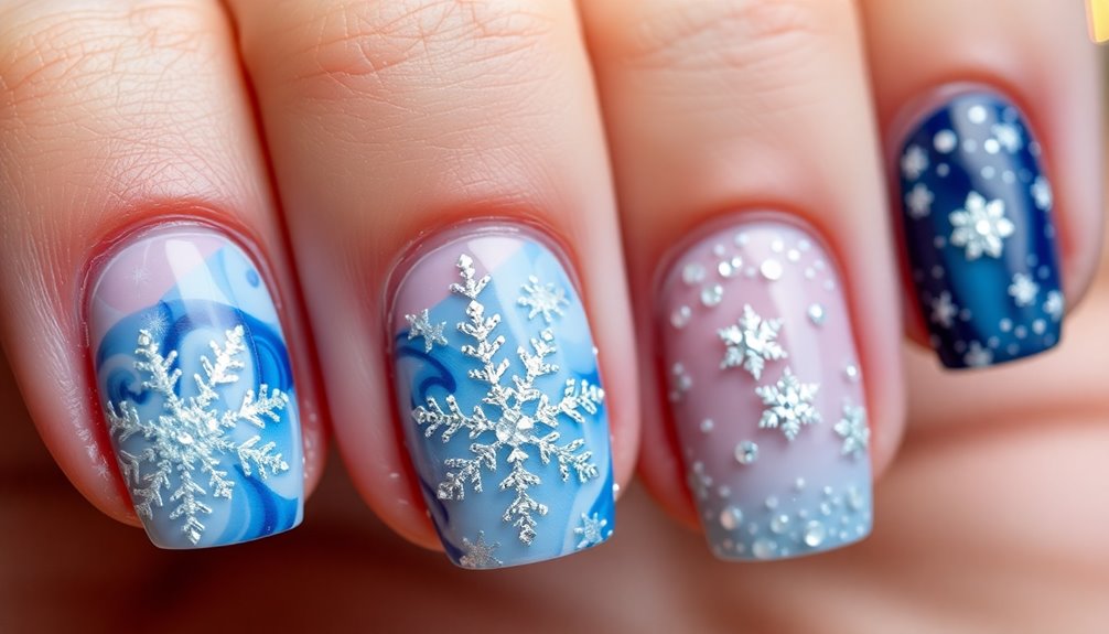 winter themed nail art