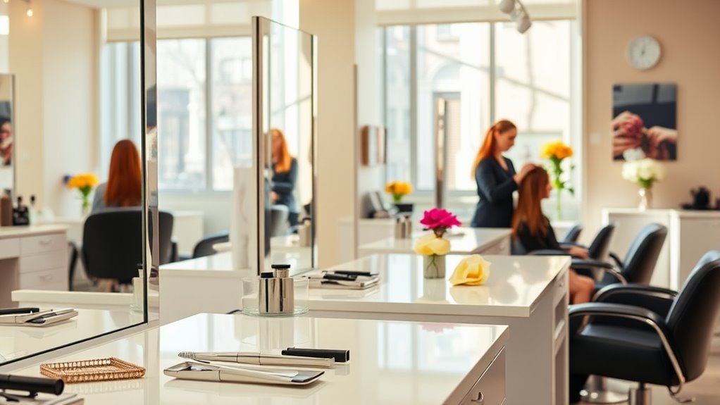 clean and organized salon