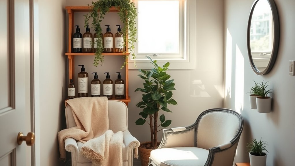 cozy hair care space
