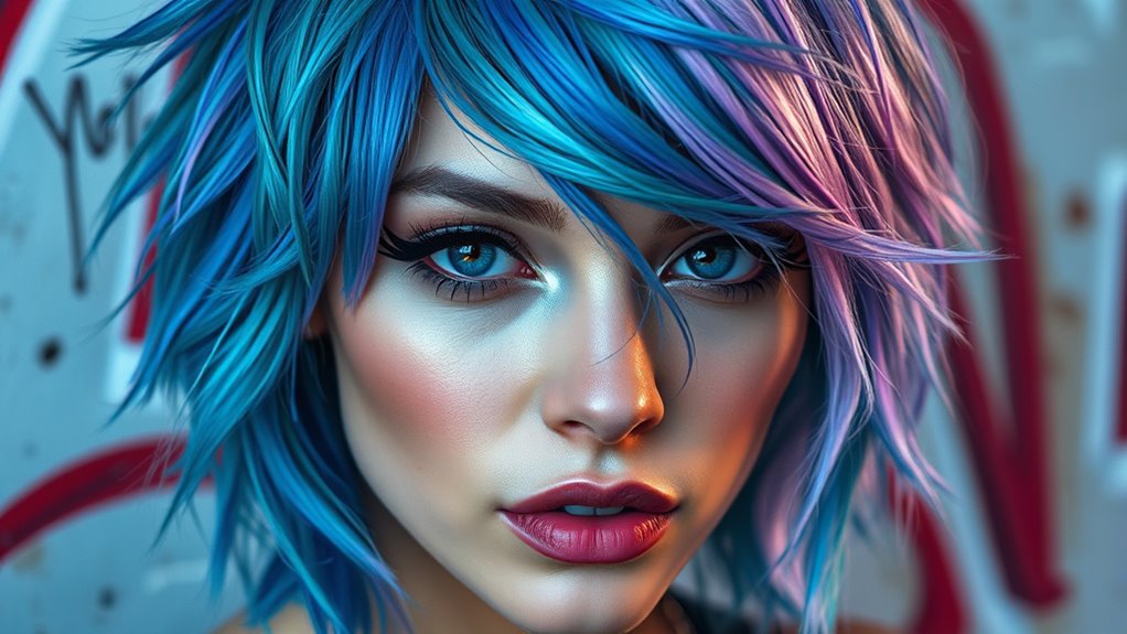 edgy hairstyles bold colors
