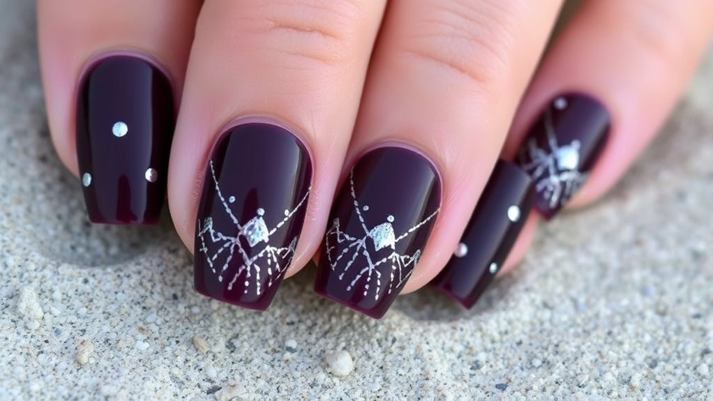 elegant dark short nails