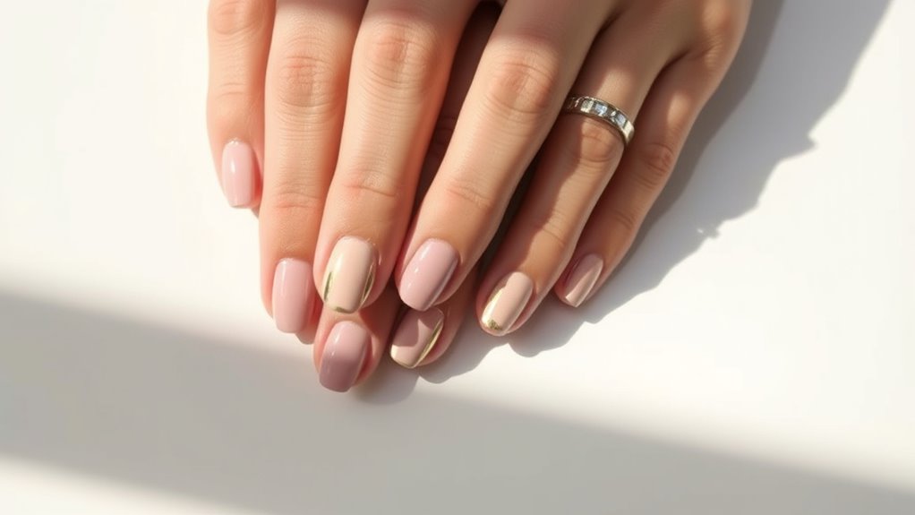 elegant soft neutral nails