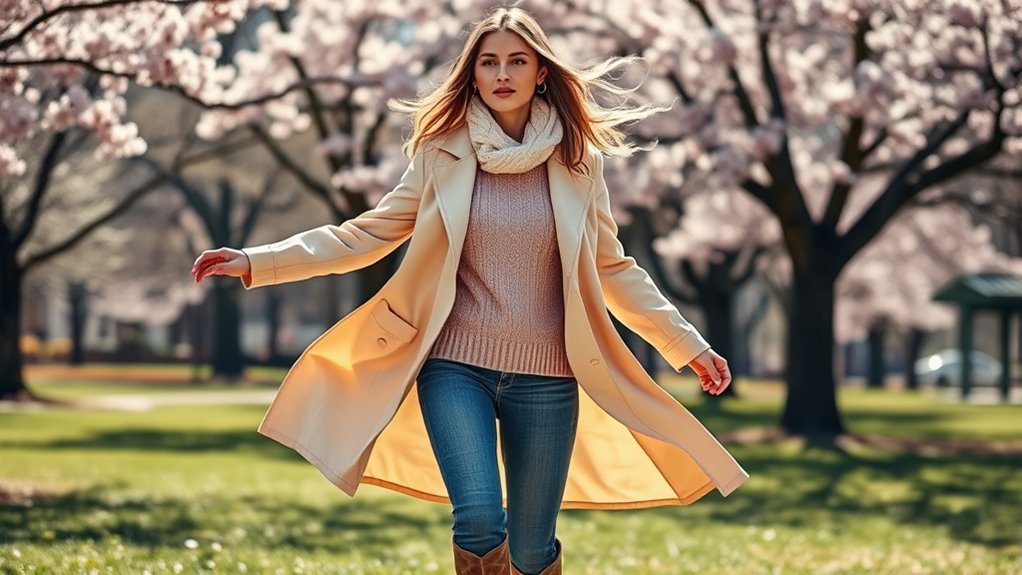 fitted sweaters and wrap coats