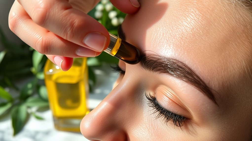 nourish brows with castor oil