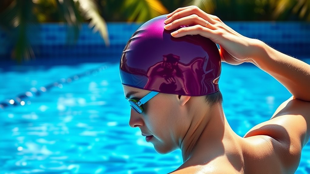 swim cap protects hair