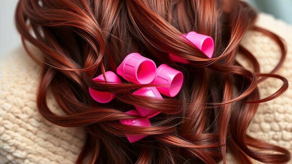 voluminous curls with rollers