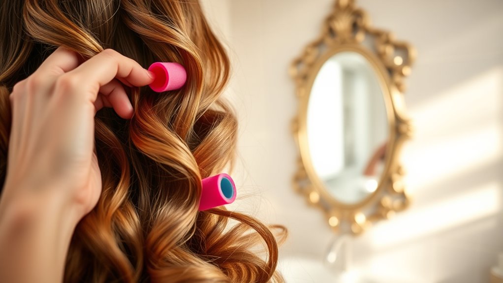 voluminous hair with rollers