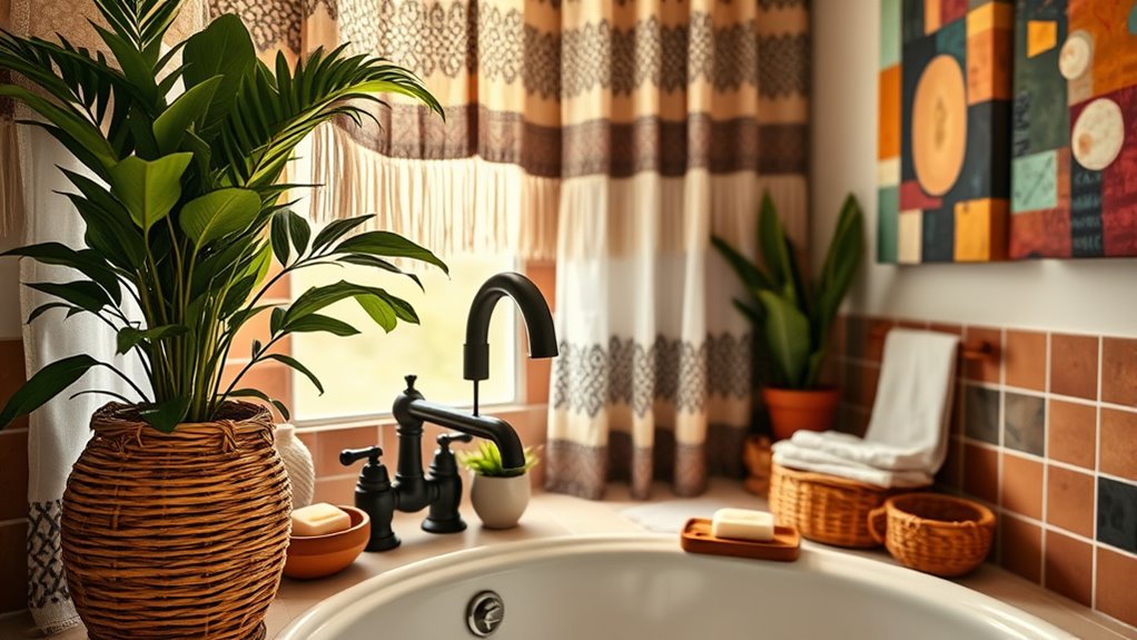artistic eclectic bathroom accents