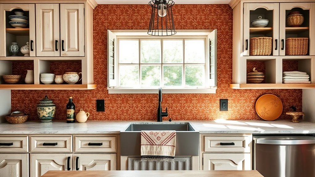 blend vintage modern cabinets
