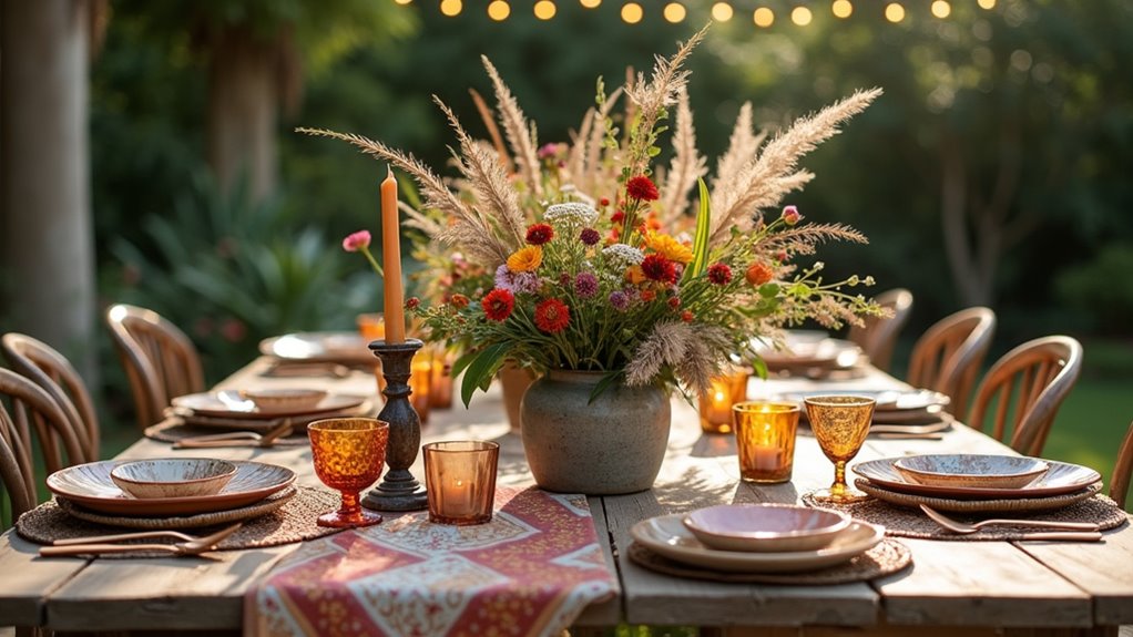 bohemian table setting ideas