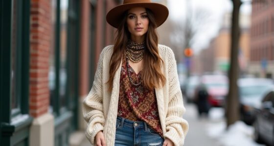 boho chic winter layers
