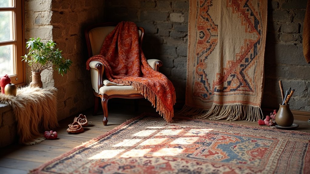 boho layered textile decor