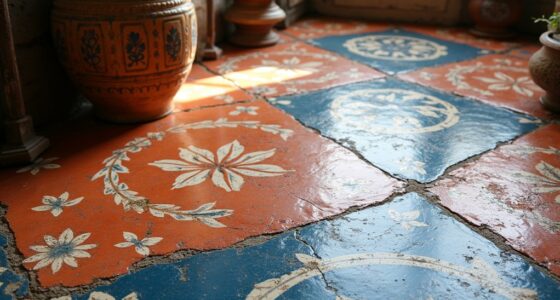 boho painted tile floors