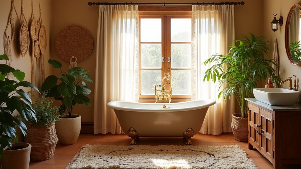 boho spa bathroom makeover
