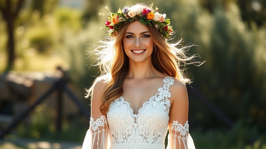 boho wedding dress selection