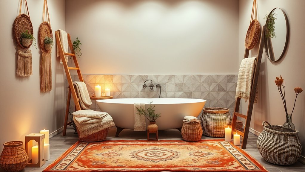 cozy textiles and layered rugs