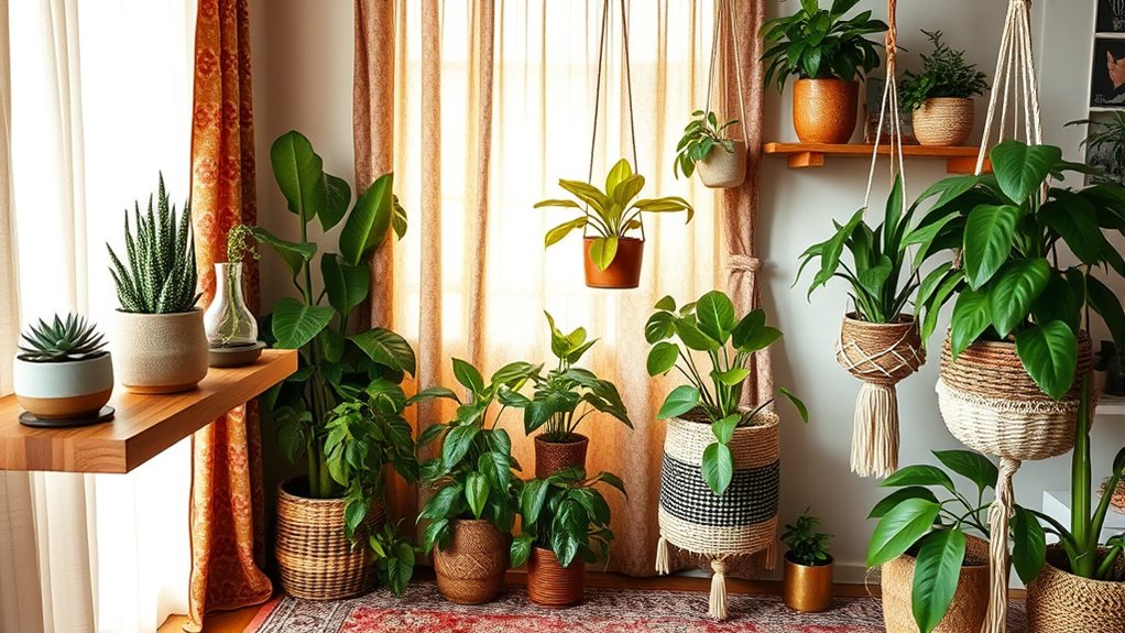 creative layered plant decor
