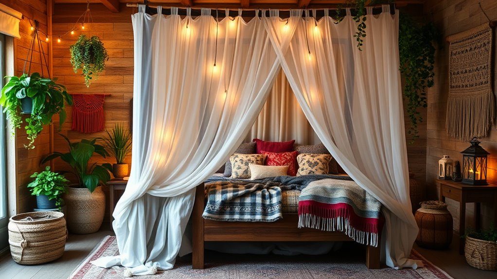 decorate with cushions and greenery