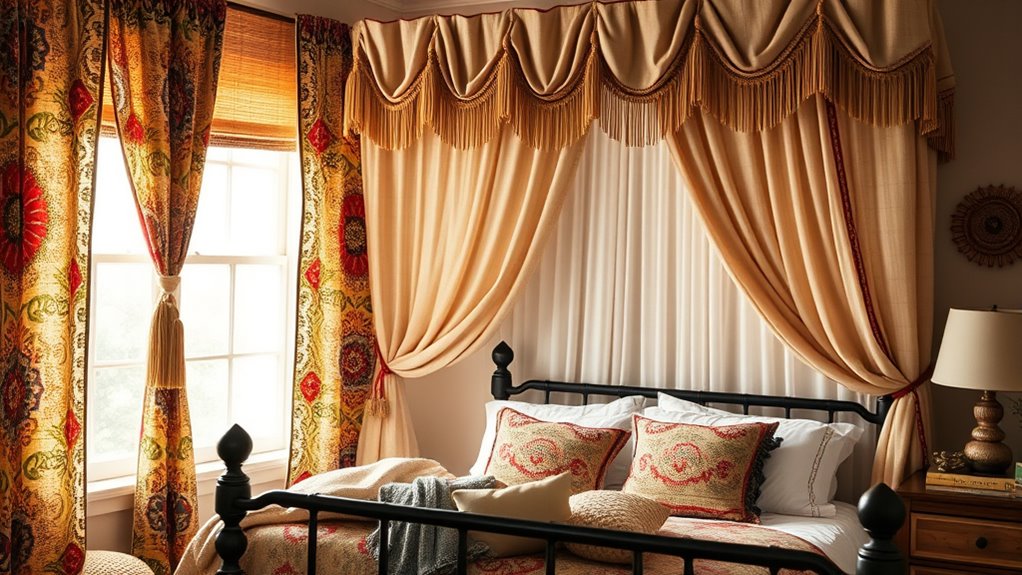 diy eclectic canopy drapes