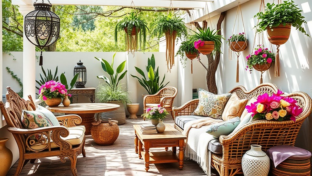 eclectic outdoor furniture accents