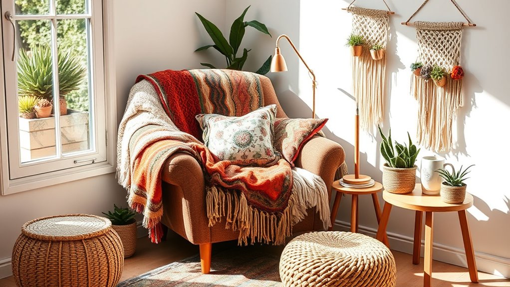 eclectic textile pattern mixing