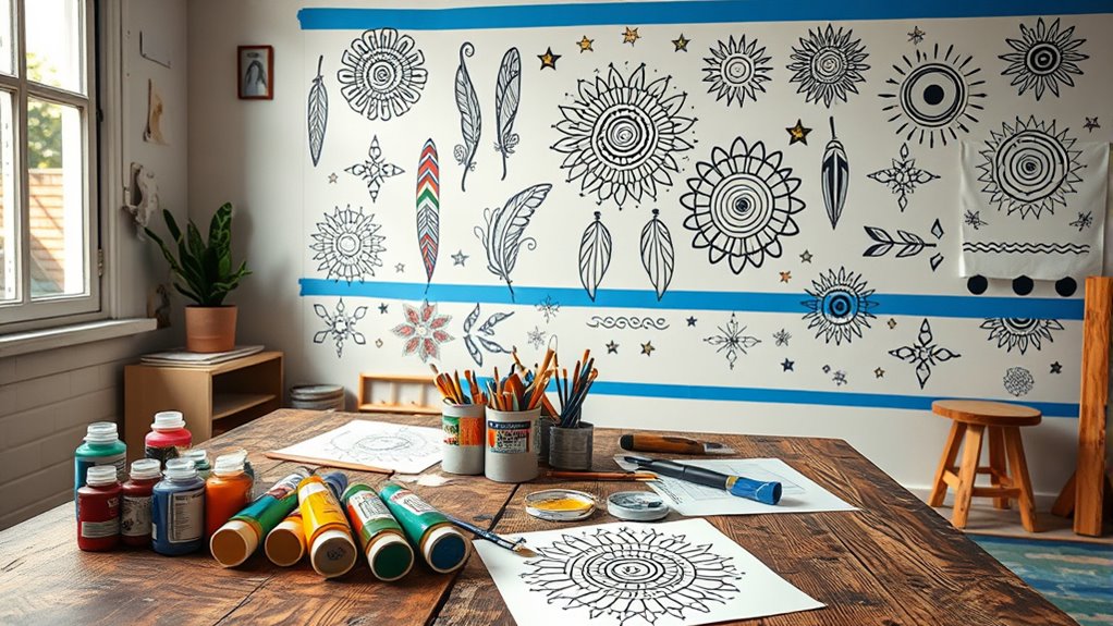 gather supplies prep wall