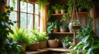 indoor boho jungle herbs