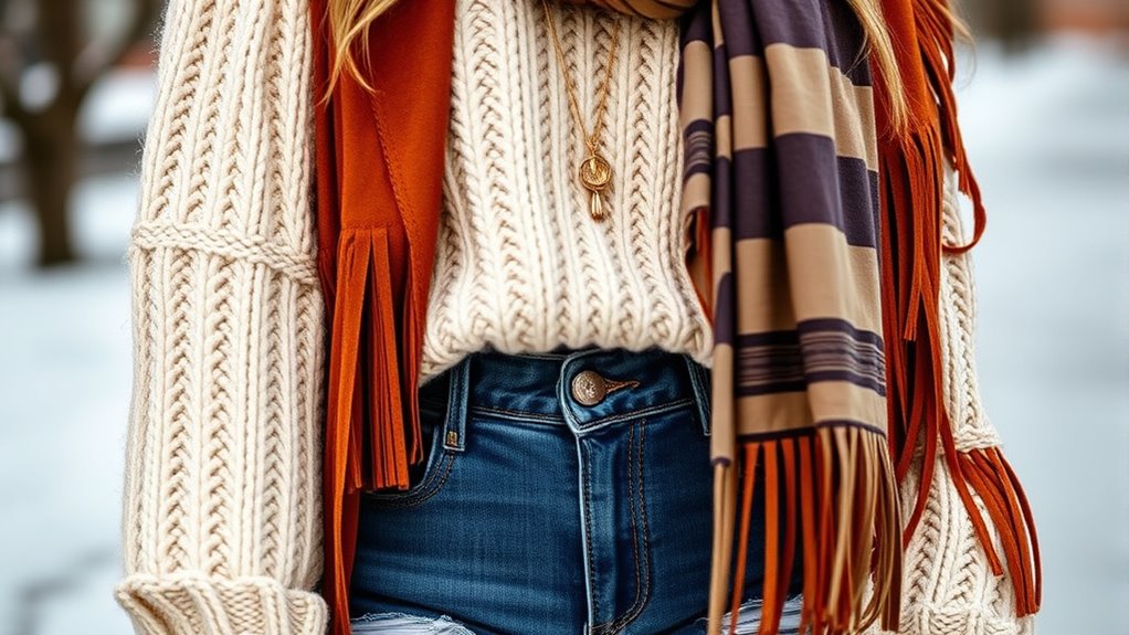 layered boho winter outerwear