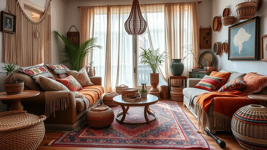 layered fabrics create cozy ambiance