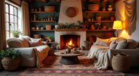 layered textiles and lighting