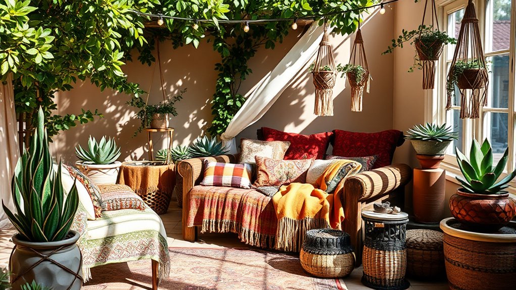 layered textiles for cozy outdoor