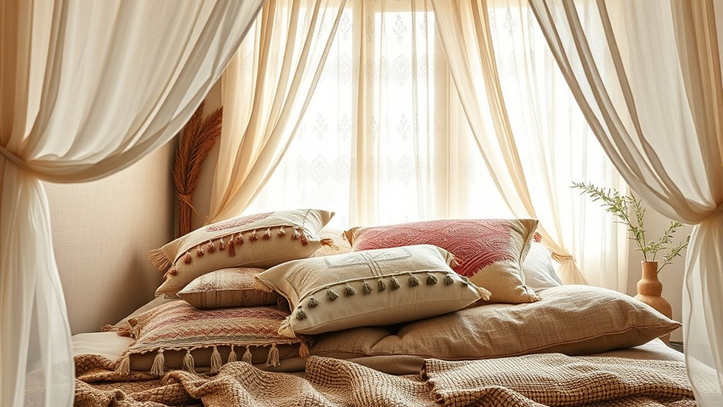 layered textural boho decor