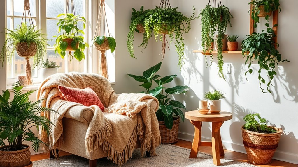 natural greenery and earthy decor
