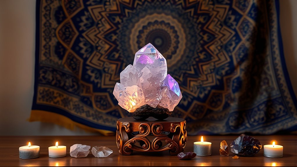 select crystals and tapestries