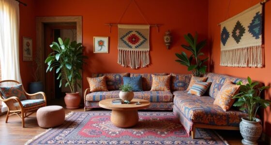 vibrant boho interior colors