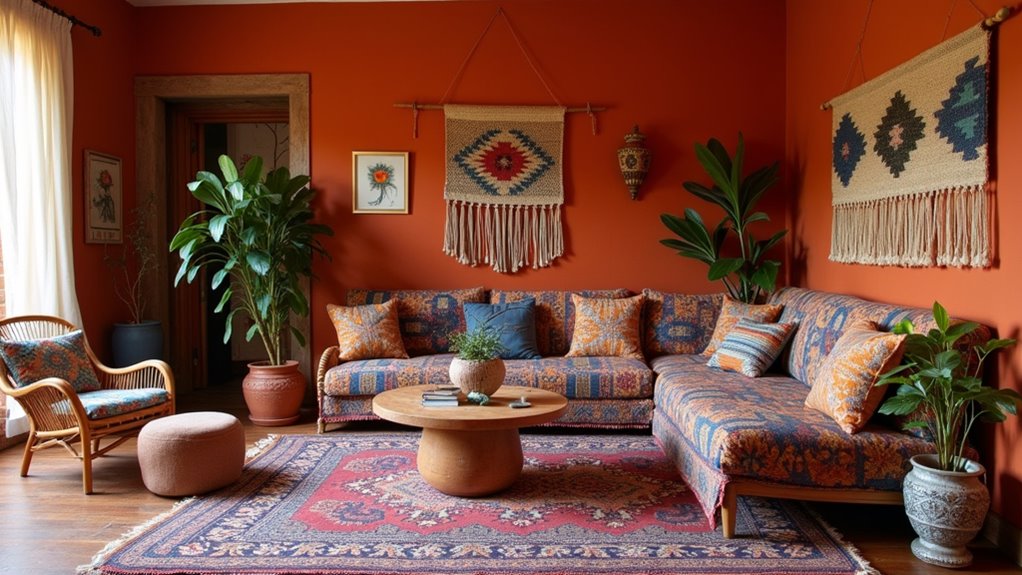 vibrant boho interior colors