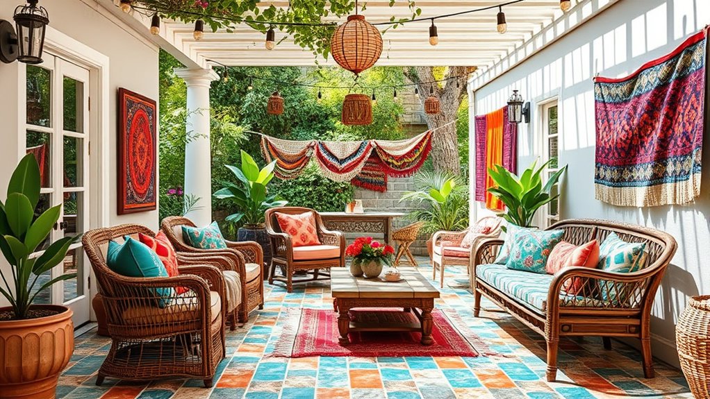 vibrant eclectic outdoor decor