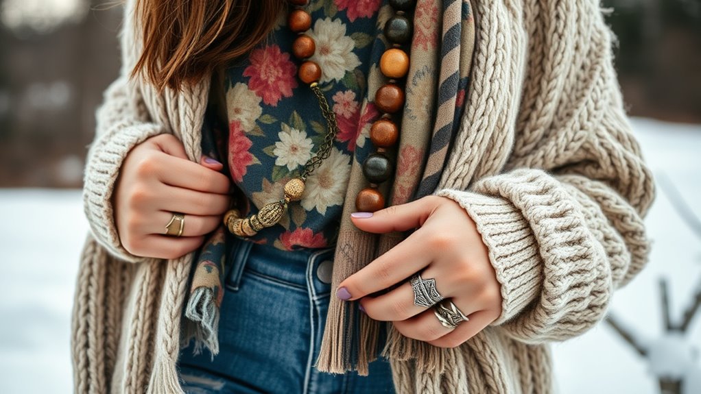 vintage boho layered accessories