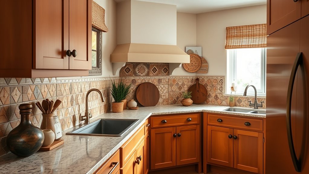 warm earthy cabinet colors