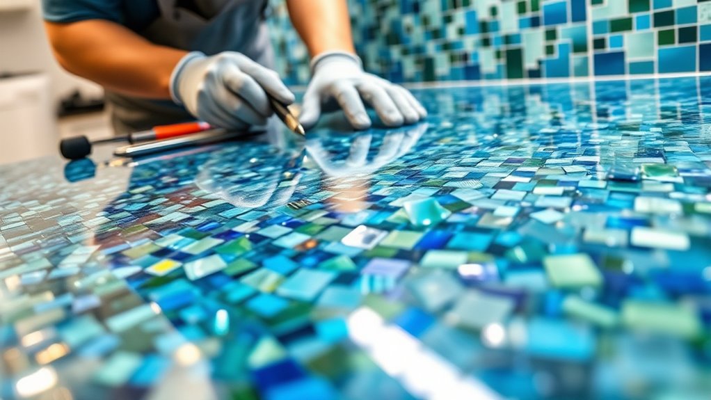 eco friendly glass countertop installation