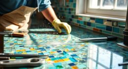 recycled glass countertop installation