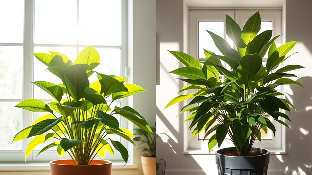 sunlight direction influences plant vitality