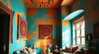vivid boho wall painting