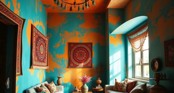 vivid boho wall painting
