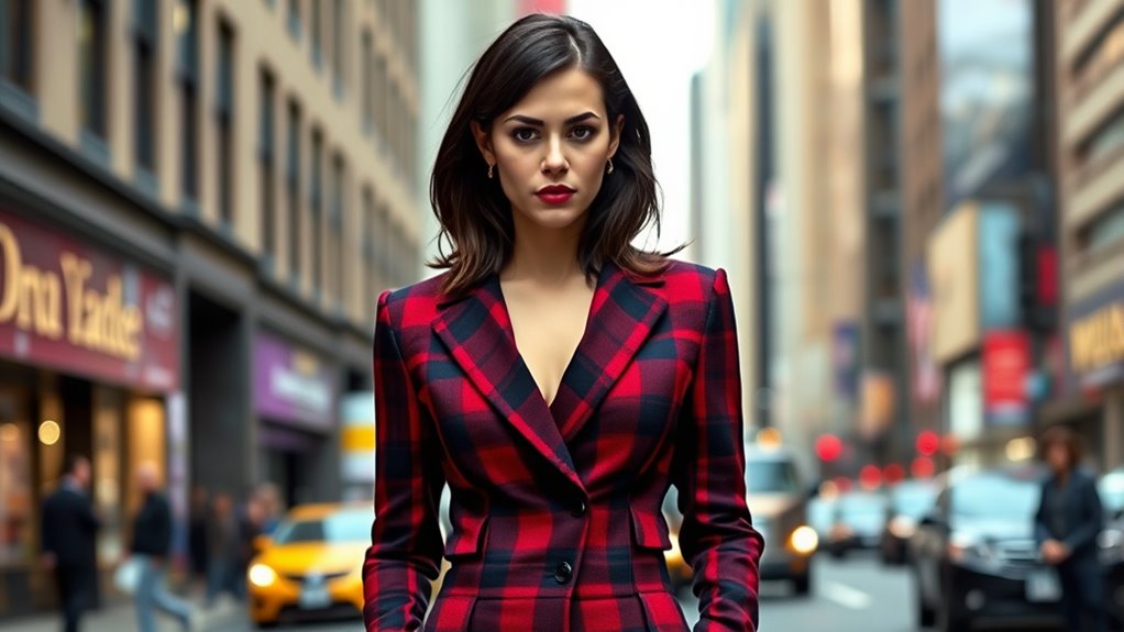 aubrey plaza s plaid look