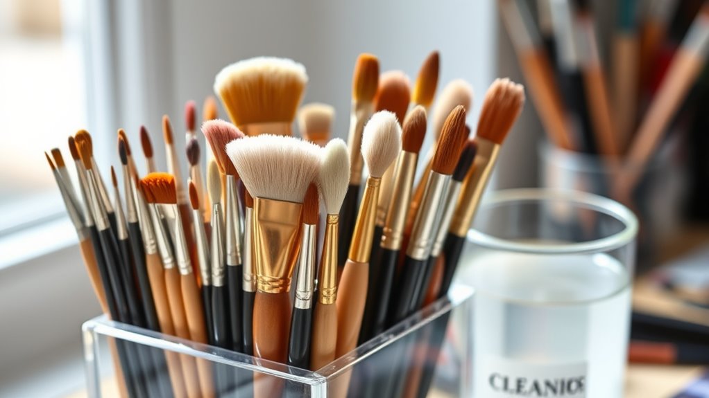 store clean maintain brushes